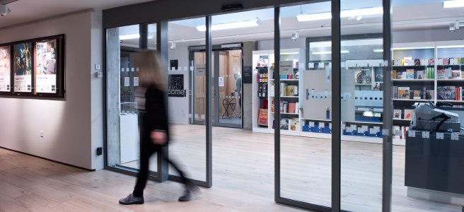 New gallery entrance and shop, photo by Colin Davidson