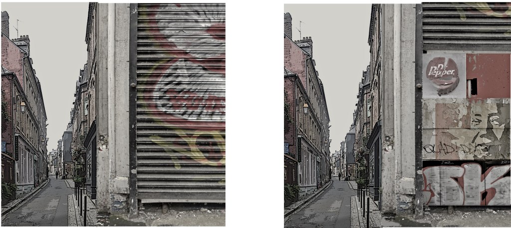 Grey Shutter Poster Street Mao Dr Pepper light 1 & 5 by Rolf Wojciechowski