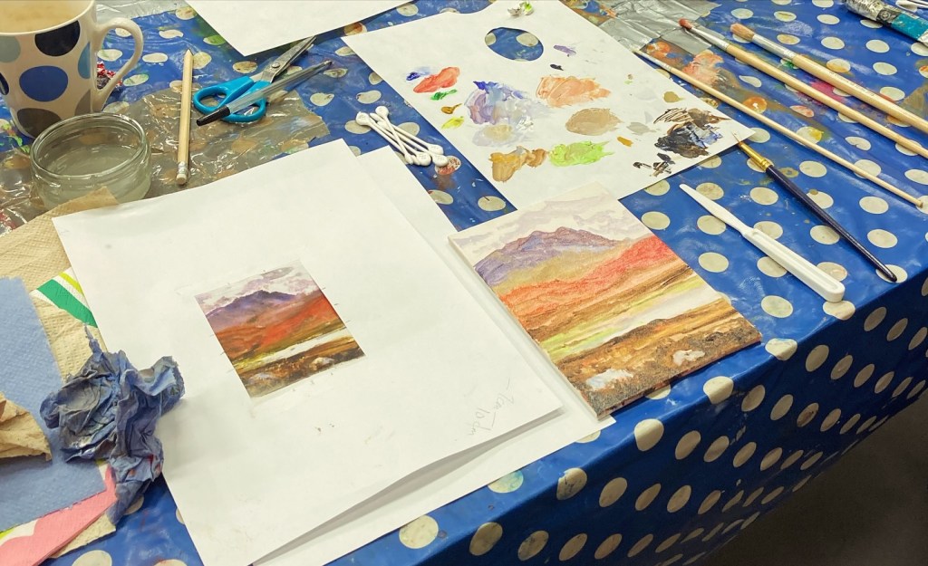 Work in progress, during an oil painting workshop hosted by Lindsey McLaren
