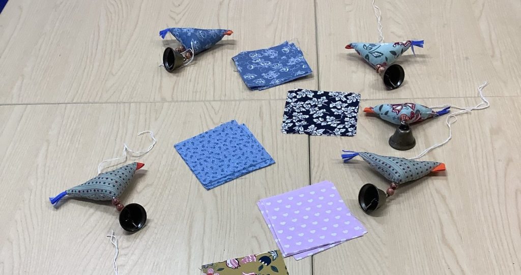 Hanging birds decorations from Jean Tinsley's workshop