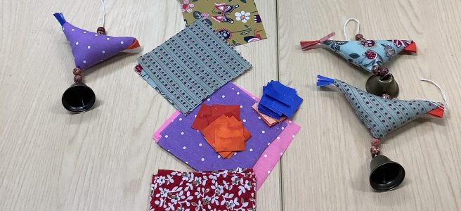 Hanging birds decorations from Jean Tinsley's workshop