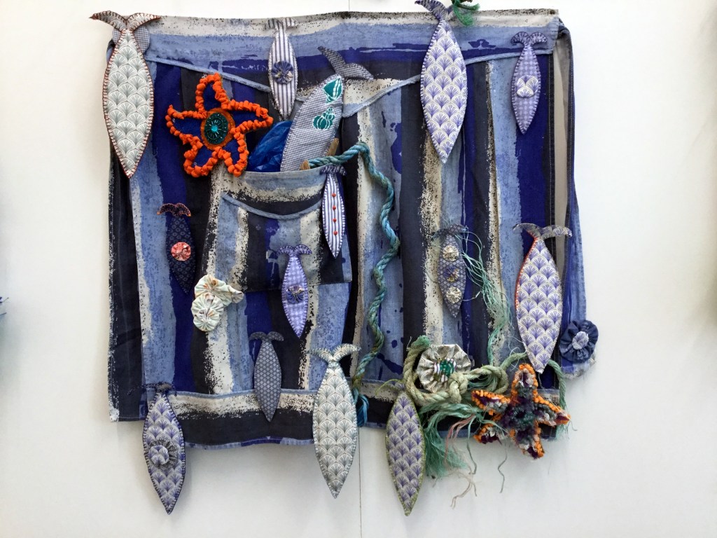On a Journey. No. 5 in the series Apron Strings from the Heart. Exhibited 2019, 2023 by Kath Price