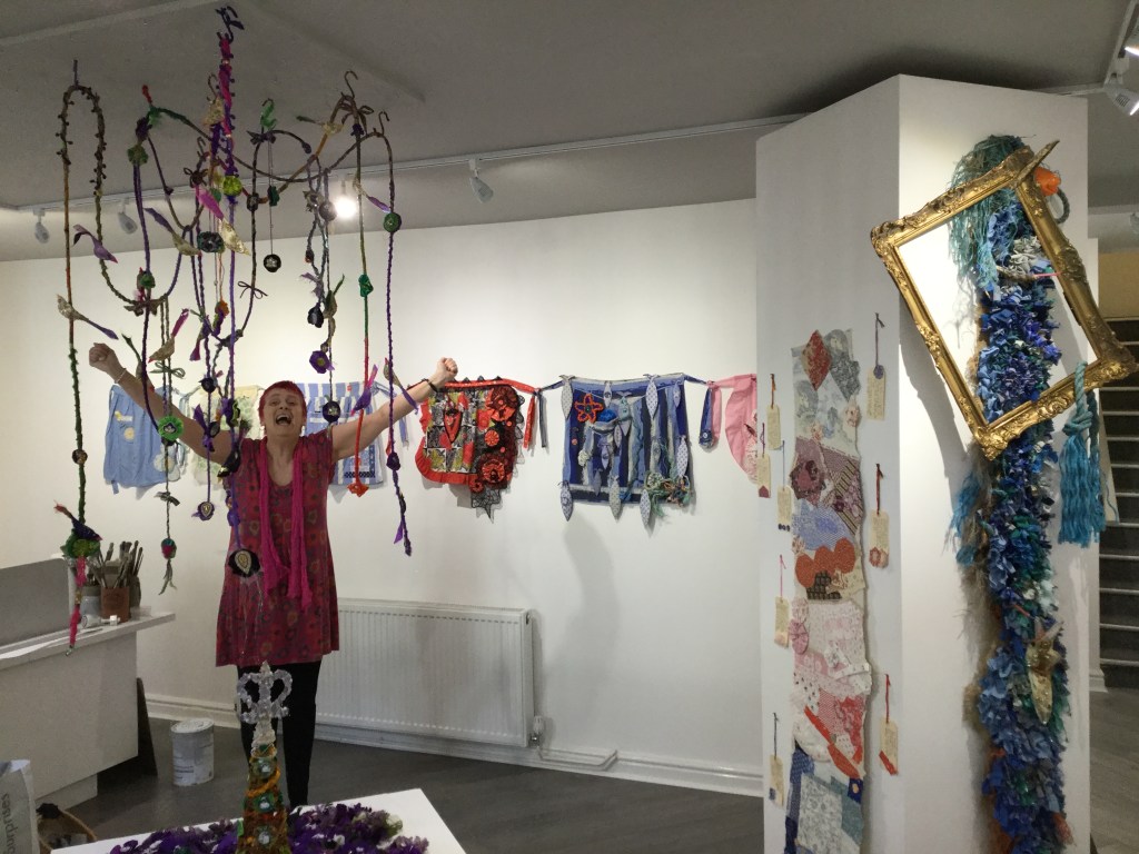 Kath Price in her solo exhibition Threads, 2019