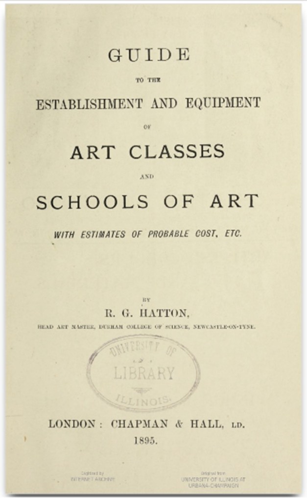 Cover of guide to the establishment and equipment of art-classes by R. G. Hatton