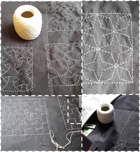 Examples of Sashiko stitching