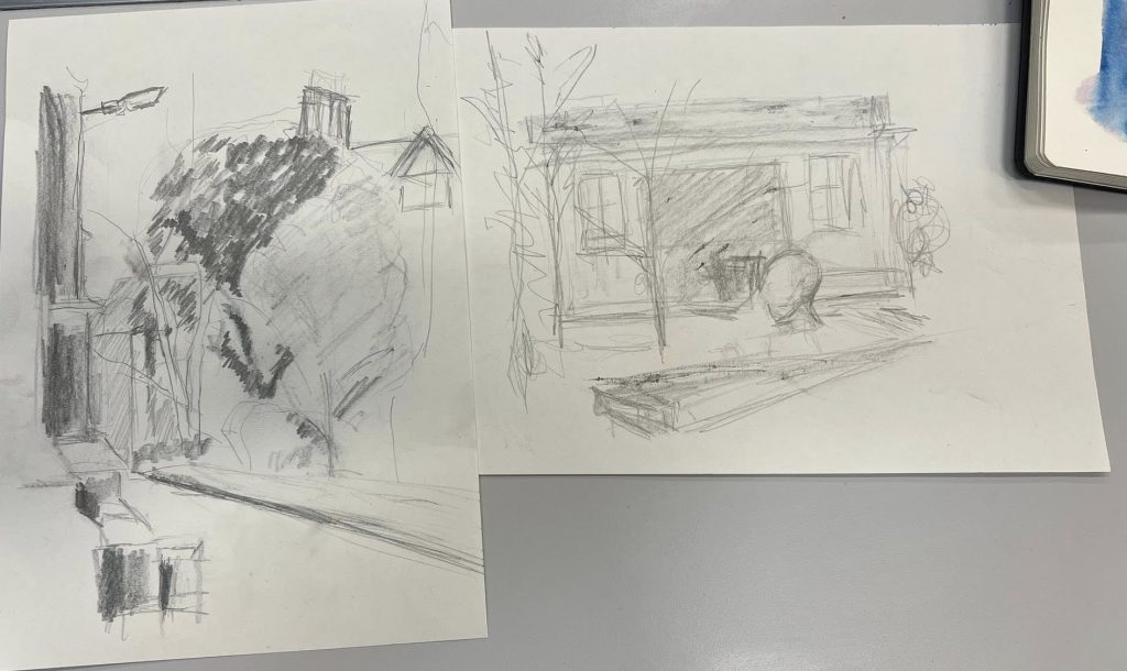 Sketches from our Sketching Newcastle with a bunch of famous artists workshop