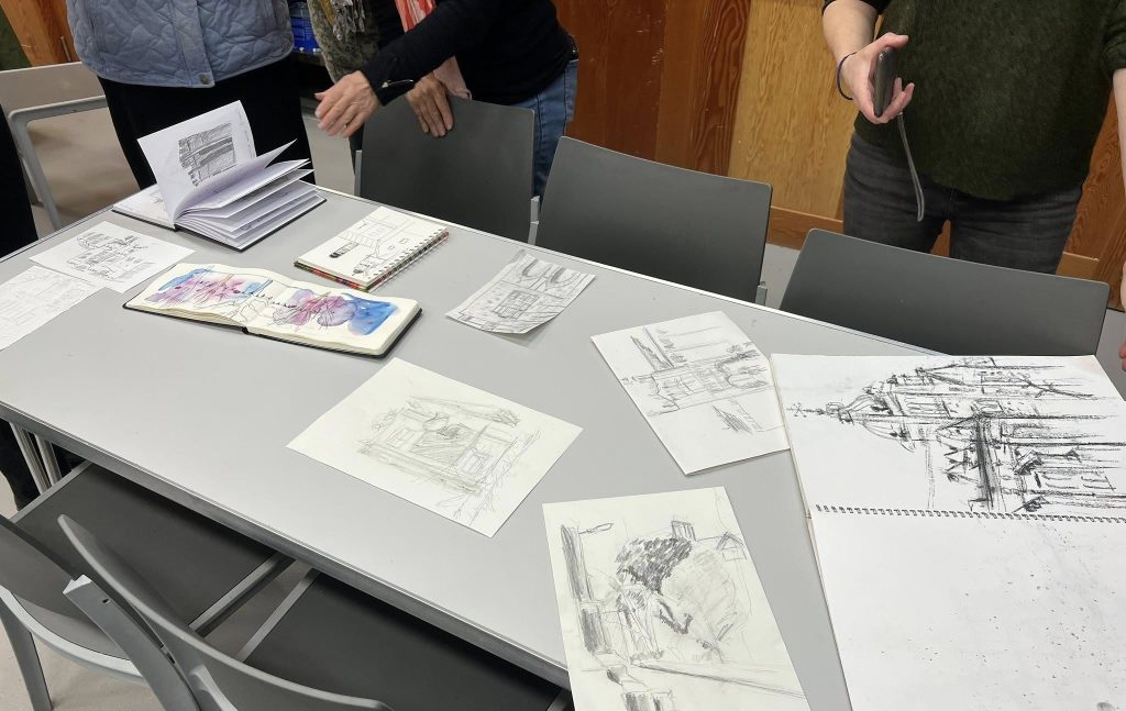 Sketches from our Sketching Newcastle with a bunch of famous artists workshop