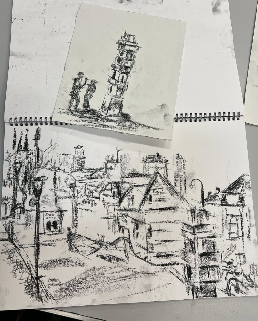 Sketches from our Sketching Newcastle with a bunch of famous artists workshop