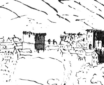 Hexham Old Gaol by Nathaniel Buck 1728
