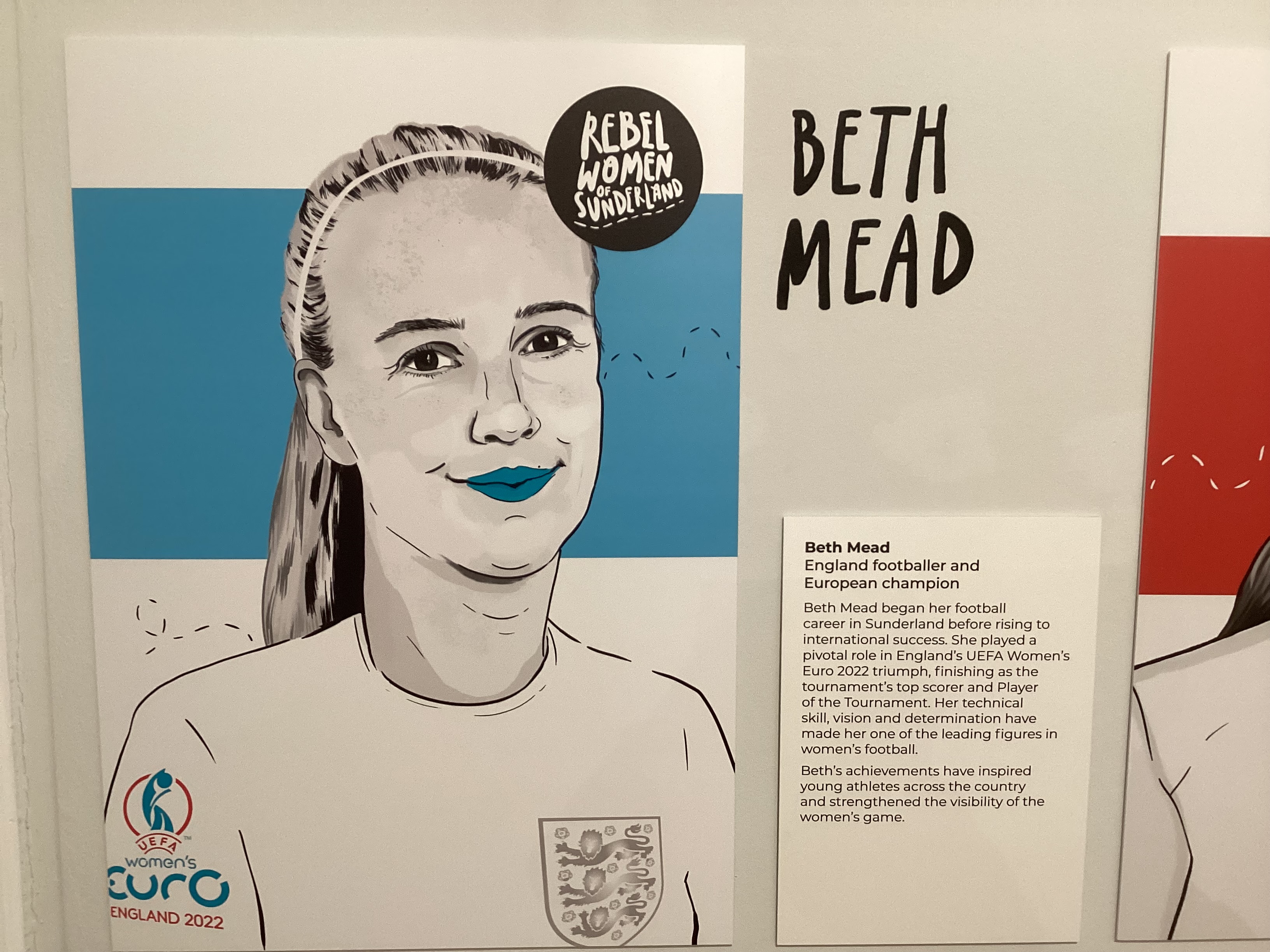 Beth Mead exhibit in the Rebel Women exhibition of Sunderland exhibition