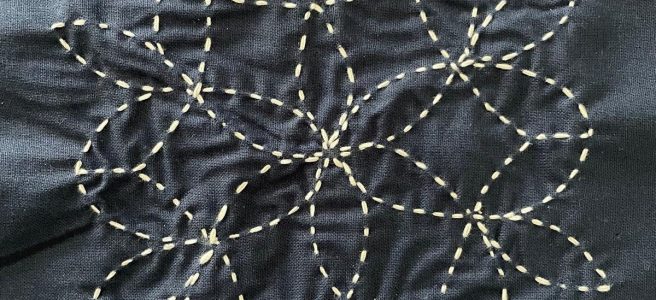 Sashiko stitched piece
