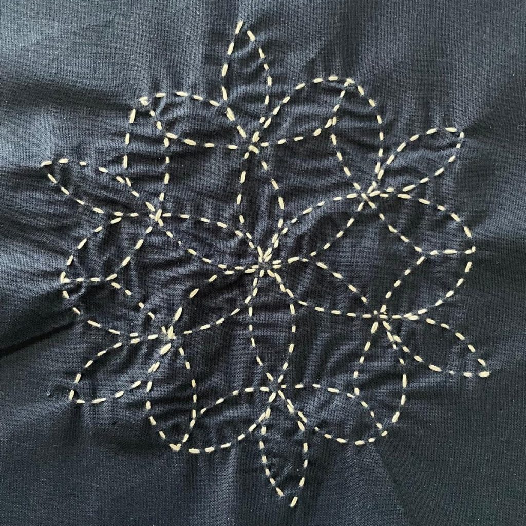 Sashiko stitched piece