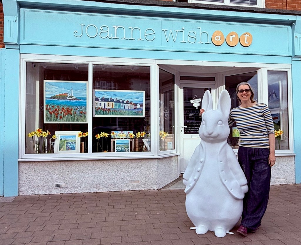 Joanne outside her gallery in Cullercoats