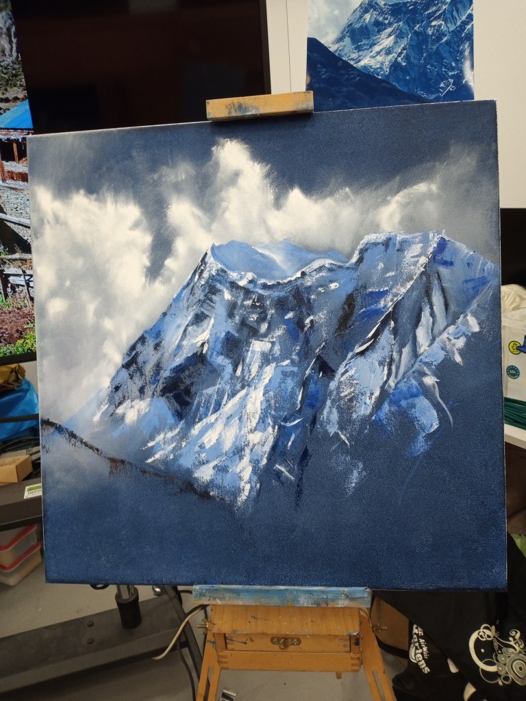 Work produced during our Mountain Landscapes in Water-Based Oil Paints workshop
