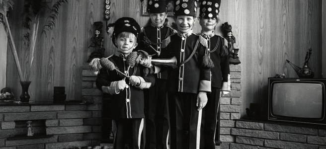 Children from a Juvenile Jazz Band, St. Christophers Way, North Shields. May 1981.